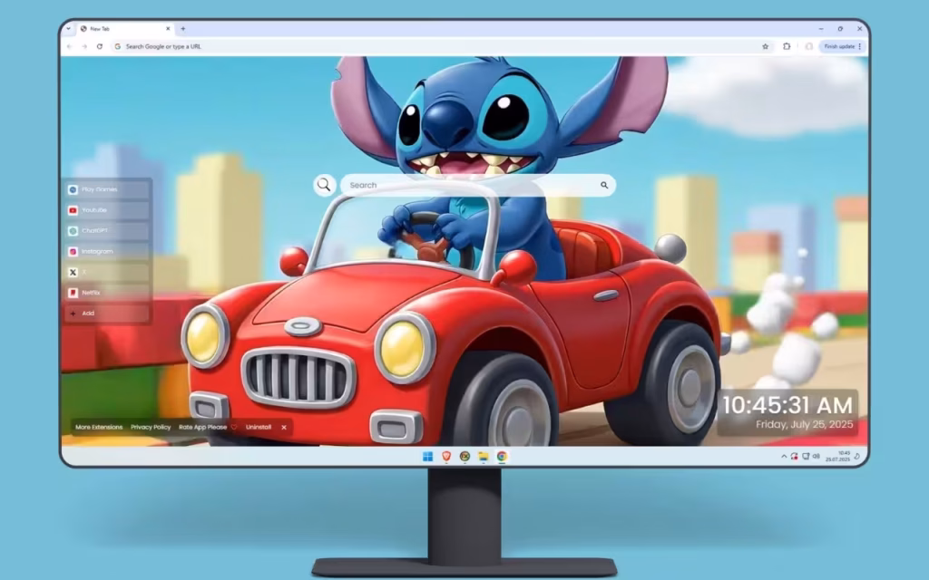 Stitch Driving Car Live Wallpaper