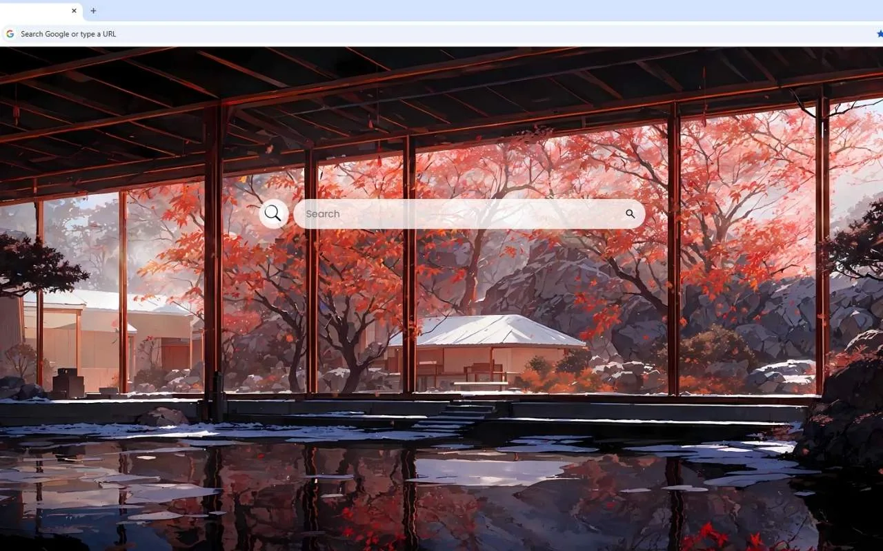 Autumn Leaves And Water Reflection Live Wallpaper