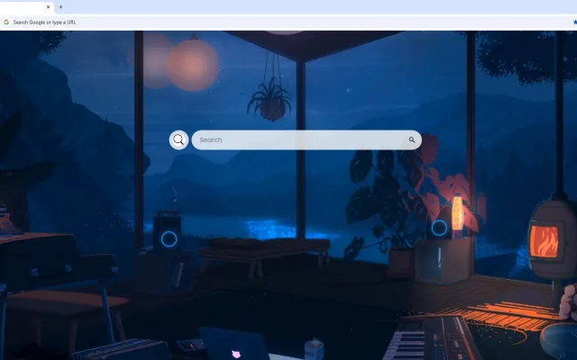 Lo-Fi Cozy House Rainy Night Live Wallpaper