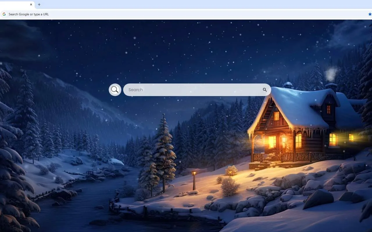 Winter Cabin on a Forest Night Live Wallpaper