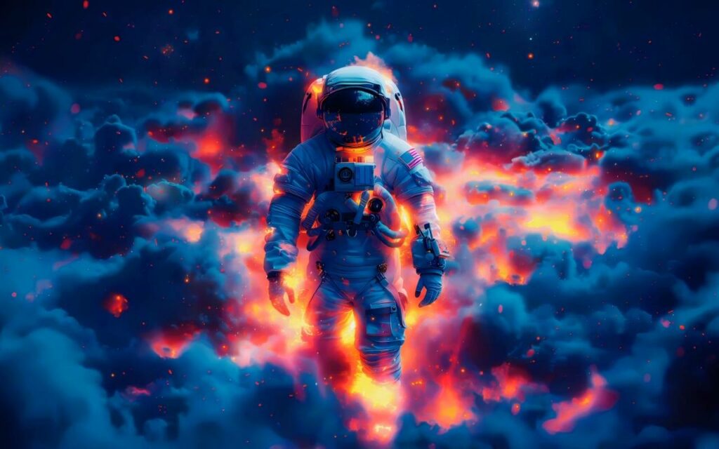 Astronaut in Clouds Live Wallpaper