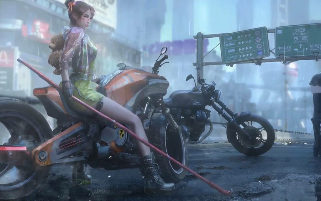 Biker Girl Live Wallpaper